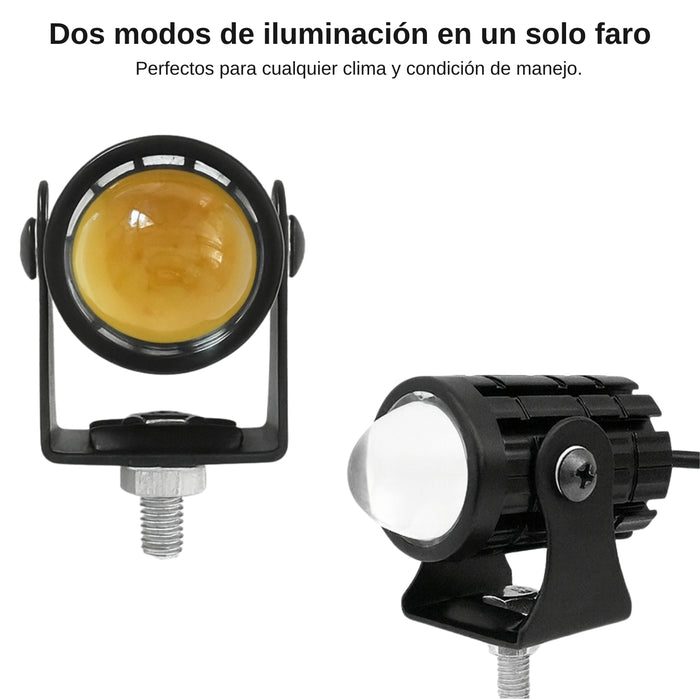 Par Luces Led Auxiliares Faros De Lupa Para Auto Moto 60w