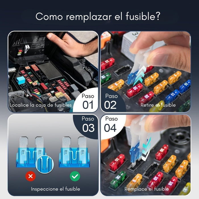 Kit Caja 300 Fusibles Para Auto Carro Coche + Extractor