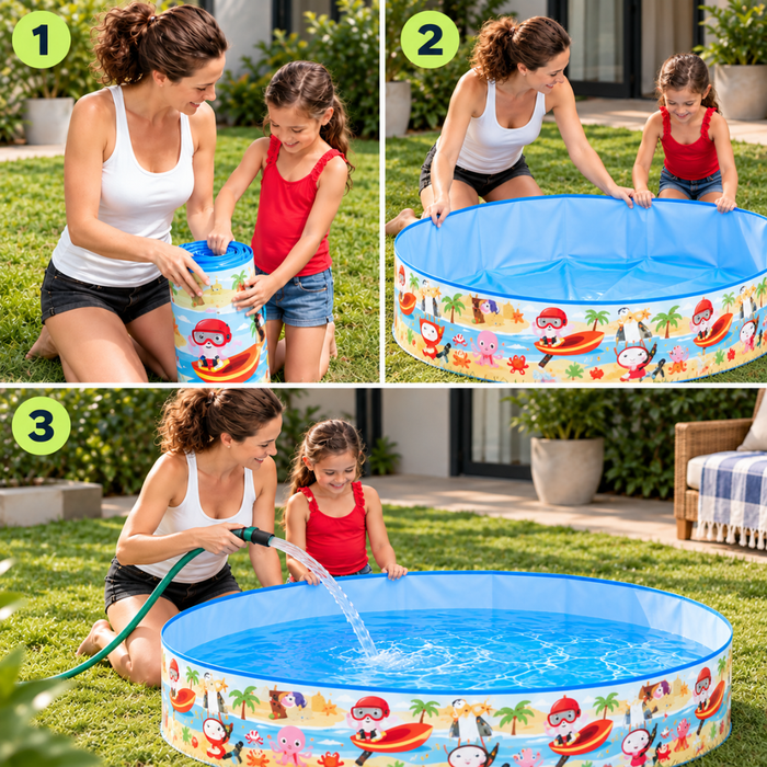 Piscina Redonda Pileta Para Niños 152 X 25 Cm Azul Claro
