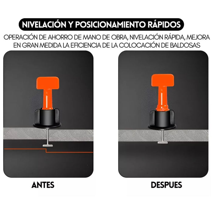 Kit Nivelador Cerámica Porcelanato Reutilizable 500 Unidades