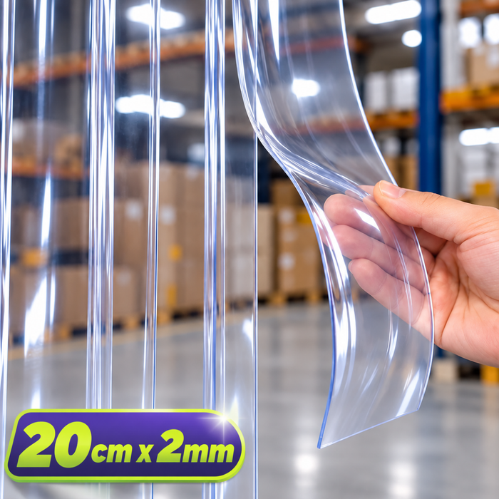 Cortina Lama PVC Temperatura Cámara Frigorífica Cuarto Frío 30Mts