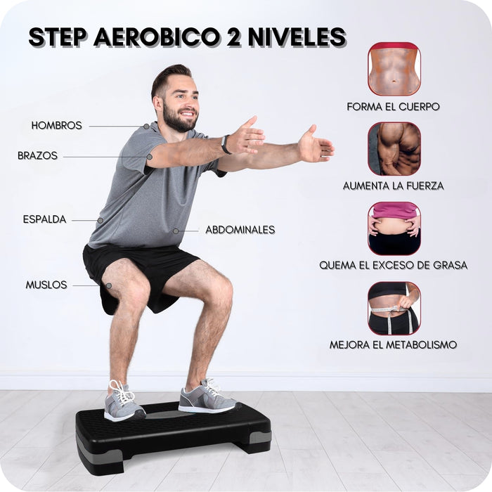 Step Aerobico 2 Niveles Antideslizante Fitness Aerobic