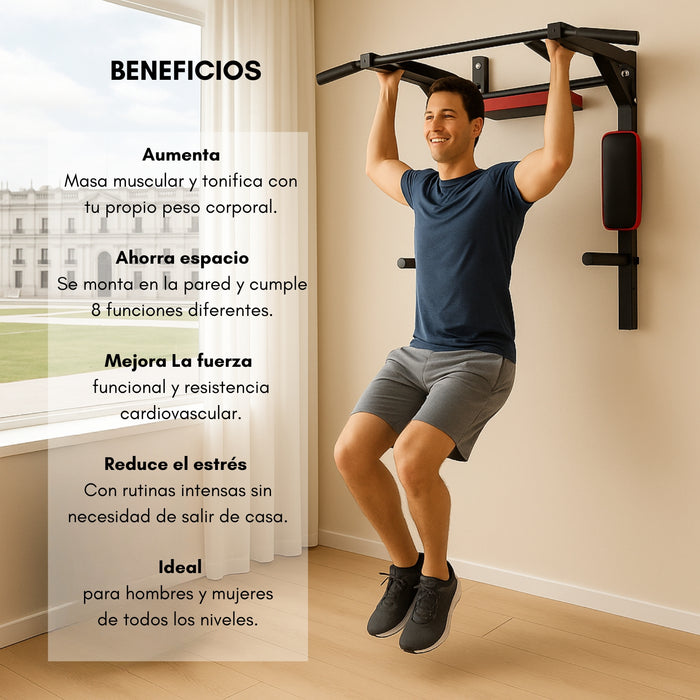 Ejercicios Multifuncional Barra Dominadas Pared Gym 8 En 1