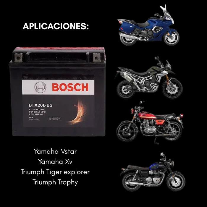 Bateria Moto Ytx20l-bs Btx20l-bs 12v 18ah Bosch
