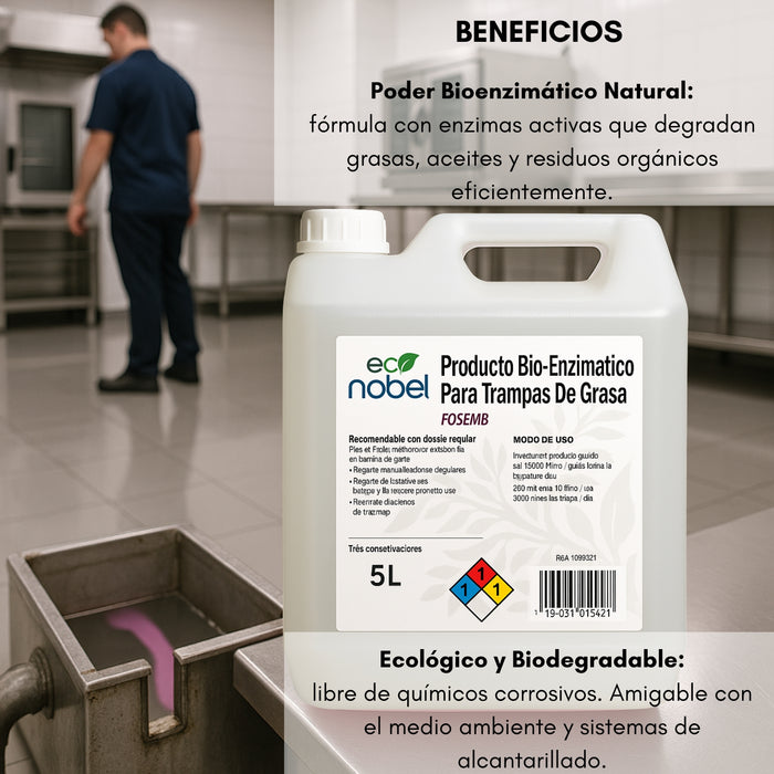 Limpiador Mantencion Trampa De Grasa Bioenzimatico 5 Lt