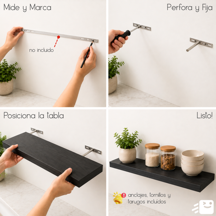 Organizador De Madera Elegancia Moderna X3 Negro