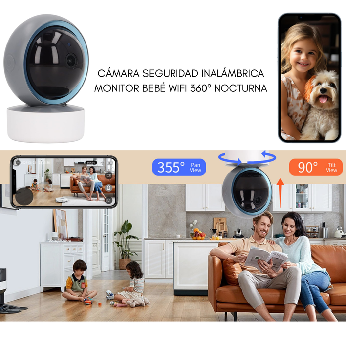 Camara Monitor Bebe Seguridad Vision Nocturna Wifi 355
