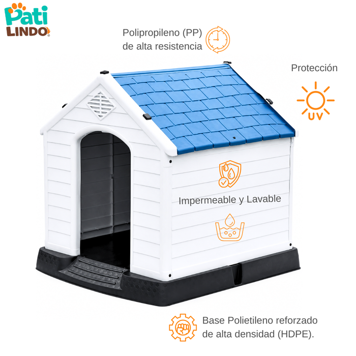 Casa Para Perro Mediano Exterior Resistente Impermeable
