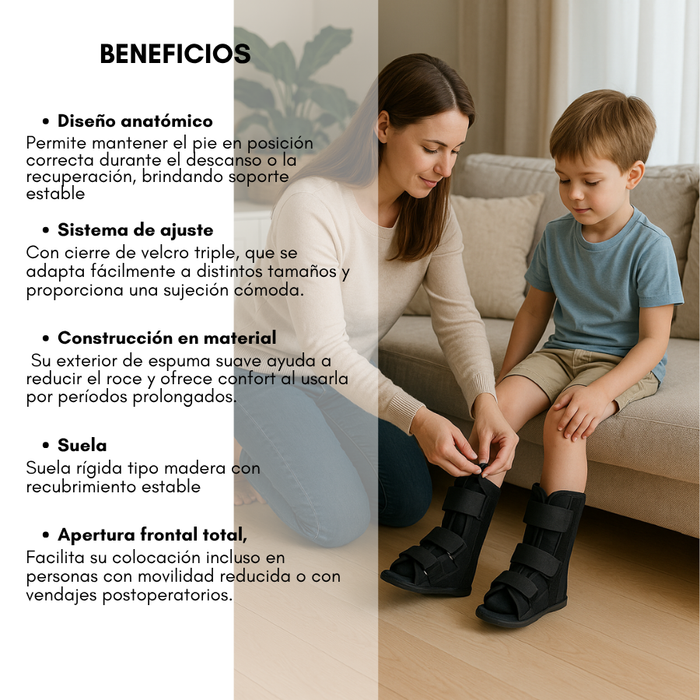 Bota Ortopedica Inmovilizadora Corta Tobillo Ambidiestra Para Ninos y Niñas