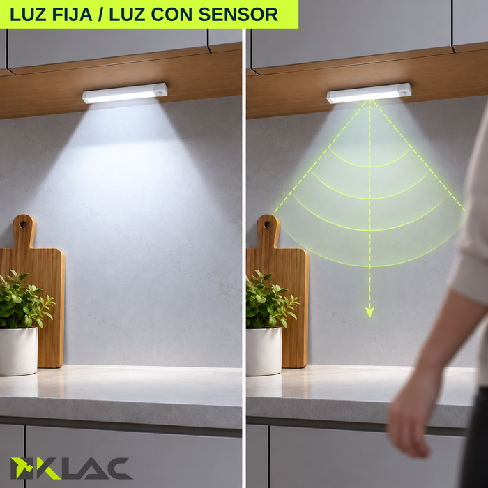 Luz Led Barra Magnética Sensor Movimiento Recargable 20 Cm