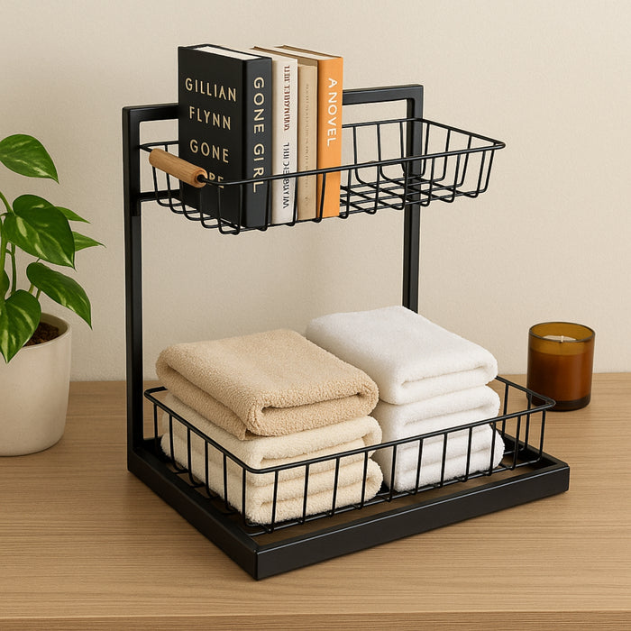 Organizador Estante Uso Bajo Lavaplatos 2 Nivele Cocina Baño