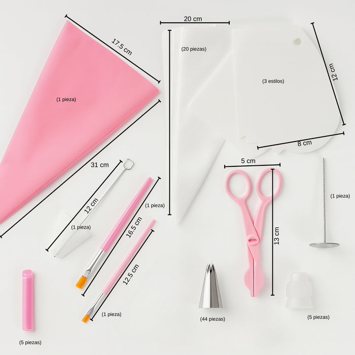 Kit De Decoración 83 Unidades C/picks/bolsa Pastelera Y+