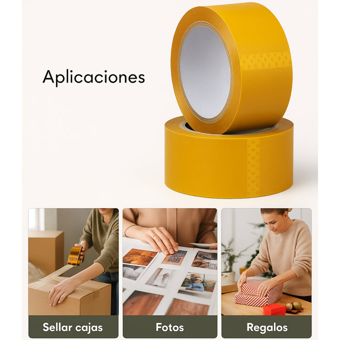 Pack 2 Cinta Embalaje Amarilla 4.5cm X 350 Mts