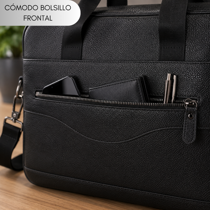 Maletín Portafolio De Cuero Para Portátil Notebook 14