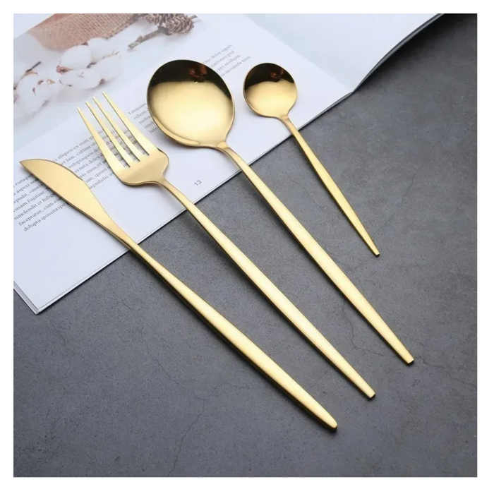 Set 24 Cubiertos Cuchillos Tenedores Cucharas Cucharitas