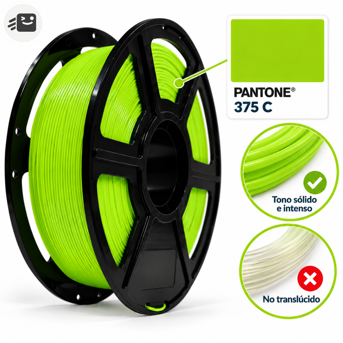 Filamento Pla Para Impresión 3d 1.75mm 1 Kg Color Verde Limón