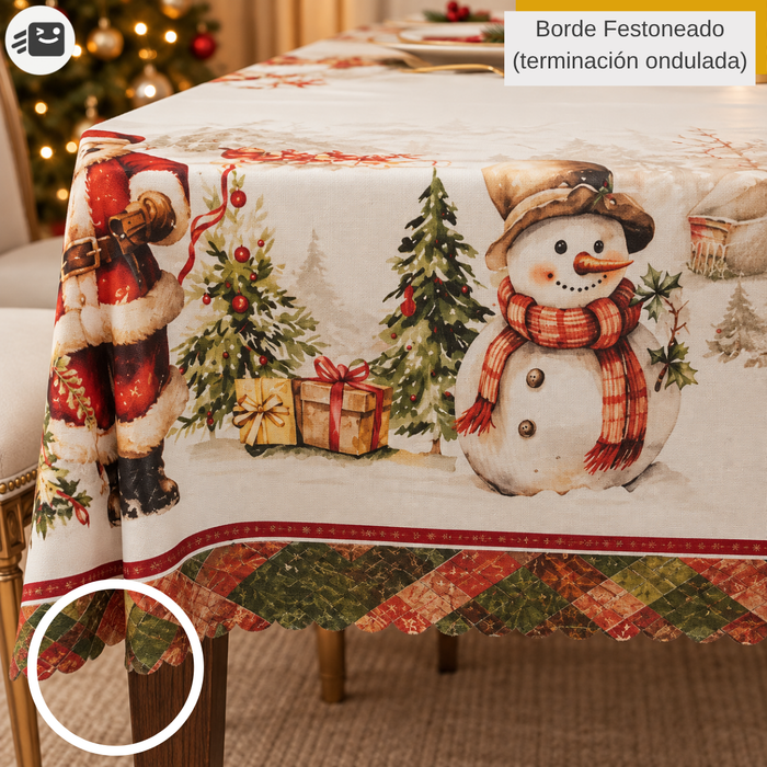 Mantel Navideño Mesa Decoración Navidad 145x200cm Fiestas