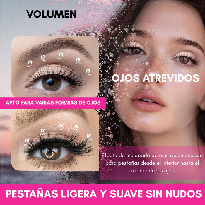 Kit Pestañas Racimo 40 C 8-16 Mm Extensiones Cluster Punto