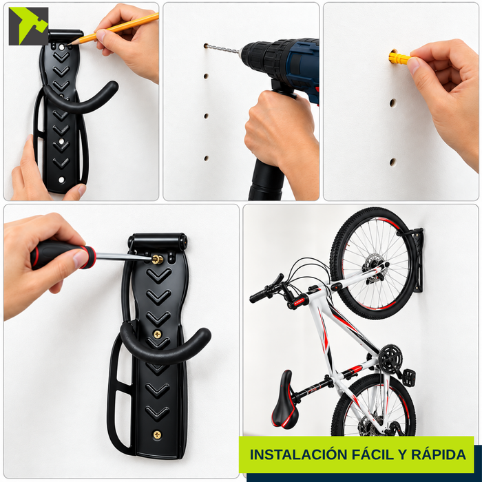 Soporte Pared Bicicleta Colgador Muro Gancho Vertical