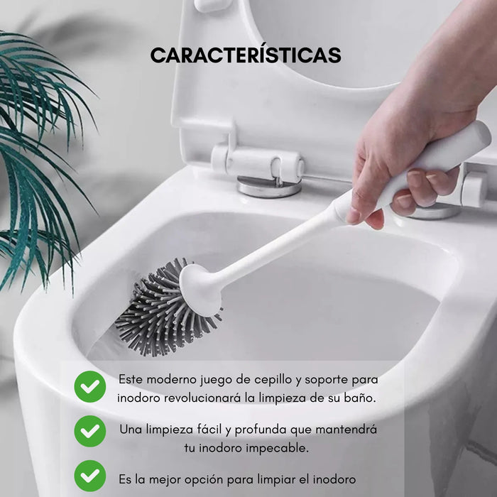 Escobilla De Limpieza De Baño De Silicona Con Soporte