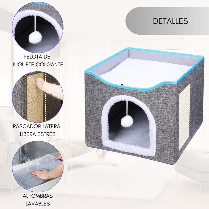 Cama Casa Iglú para Mascotas Gato y Perro Pequeño Desarmable