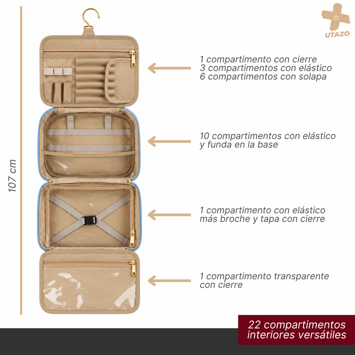 Cosmetiquero Neceser Bolso De Viaje Mujer Aseo Impermeable