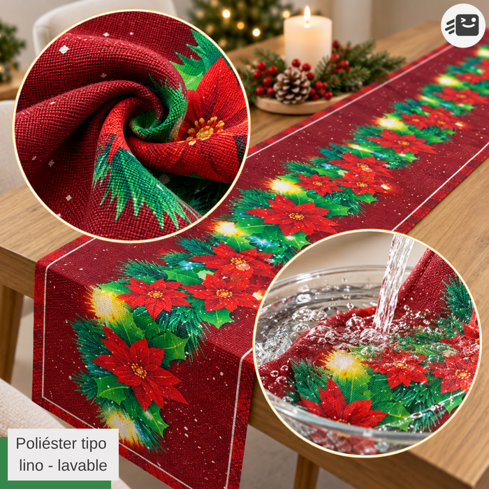 Camino De Mesa Navideño 180x30 Cm Decorativo Mantel Comedor