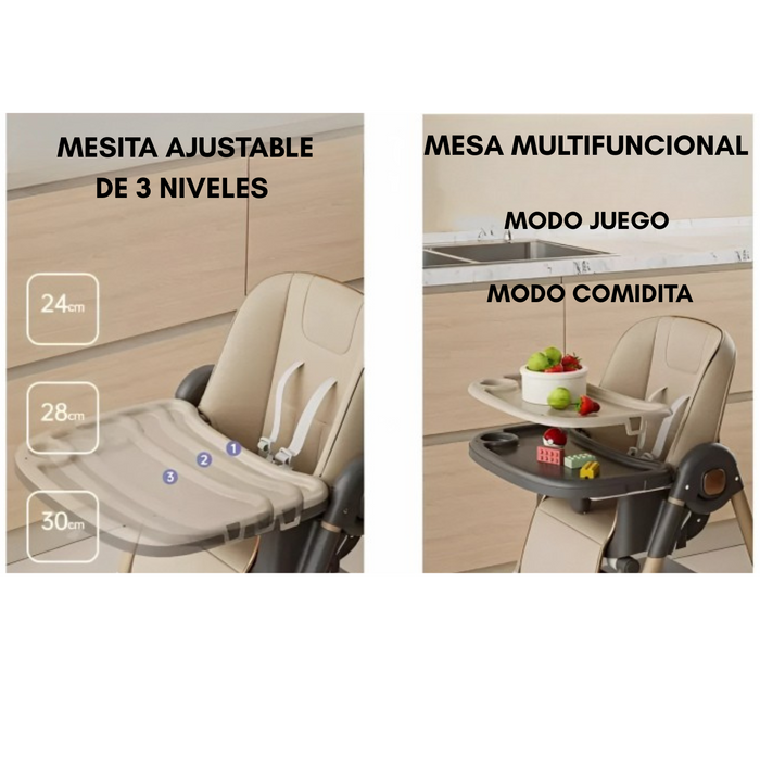 Silla De Comer Reclinable Plegable Baby Café