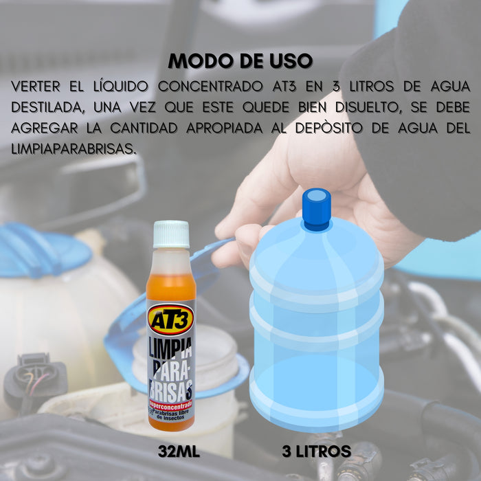 Pack 6 Líquido Limpia Parabrisas Super Concentrado At3 Aleman