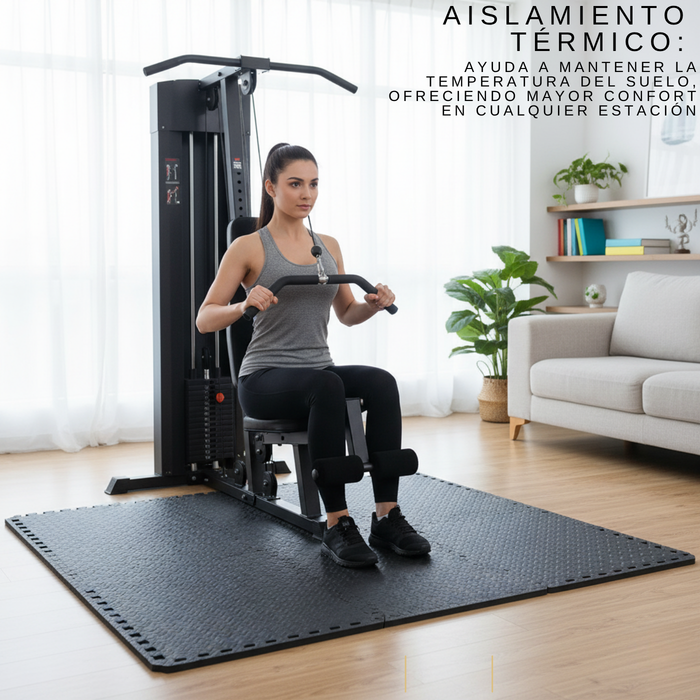 iso De Goma Eva Deportiva 60x60 Set 8 Pieza Antideslizante Negro