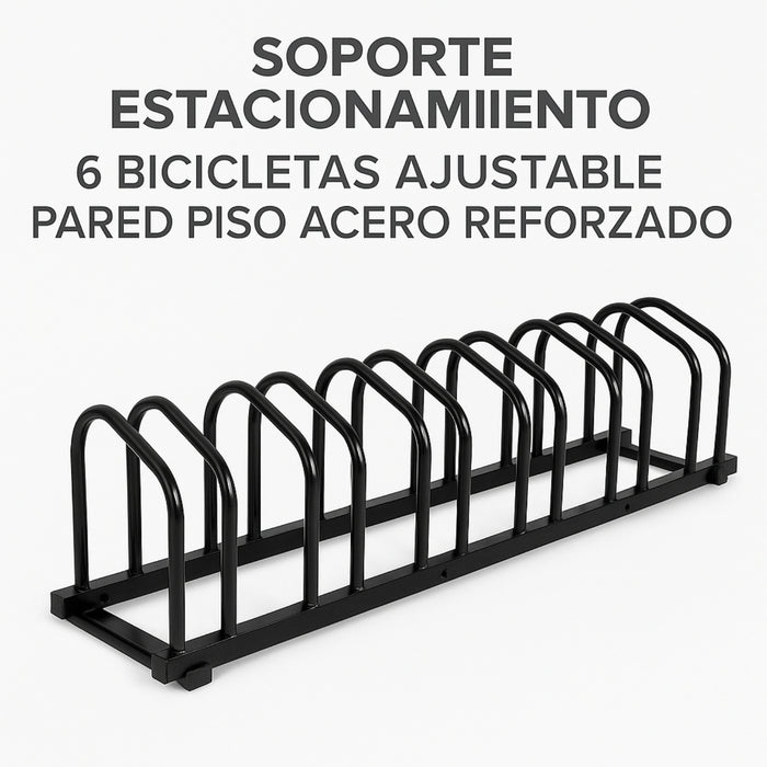 Soporte De Estacionamiento Bicicleta Estantes Ajustables De Puestos 6