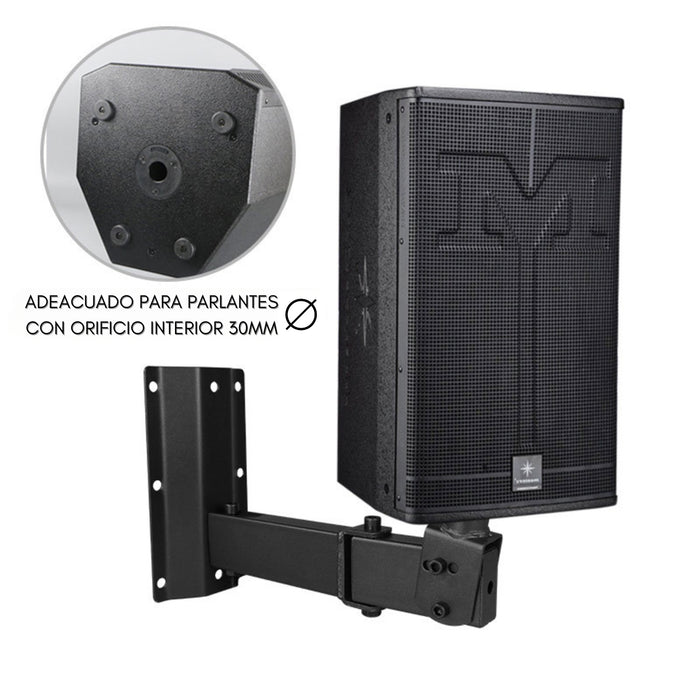 2 Soportes Parlante Para Muro Atornillable 80kg Negro 2und