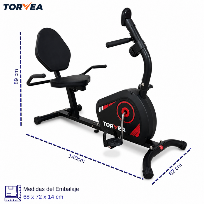 Bicicleta Estática Reclinada Con Respaldo Ejercicio Cardio Ergométrica