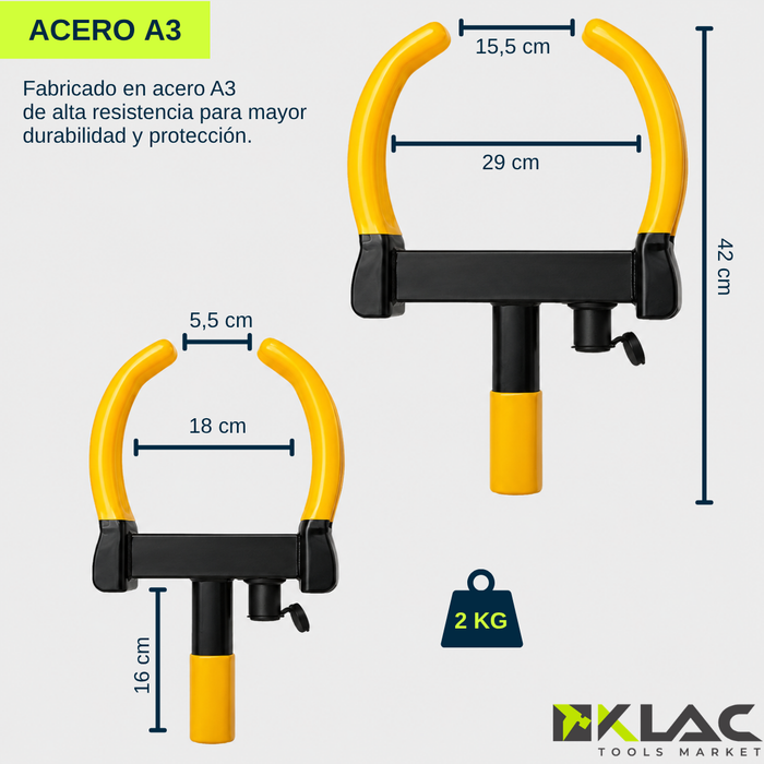 Traba Rueda Antirrobo Auto Tuerca De Seguridad Con 3 Llave