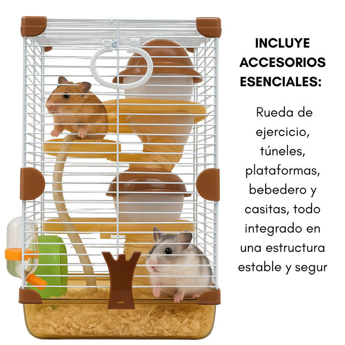 Jaula Para Hamster Armable 3 Pisos Bebedero Rueda Comedero