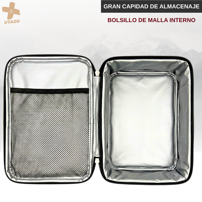 Lonchera Térmica Impermeable Correa Ajustable Expandible Negro