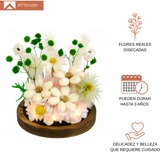 Rosas Eternas Flores Artificiales Decoracion Hogar Luz Led