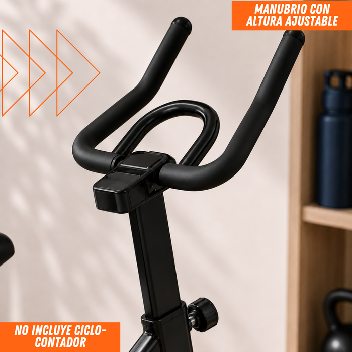 Bicicleta Spinning Estática Ejercicio Fitness Cardio 9 Niveles de resistencia Ajustable Entrenamiento En Casa Bicicleta Fija Gimnasio Hogar Sillín Regulable