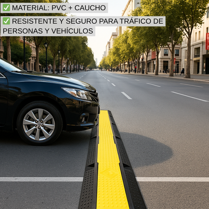 Pasa Cables Rampa Protector De Cable 2 Canales Pasacables Protector 2 Cables 32mm, 5 Tonelada Cada Unión Telotenemos