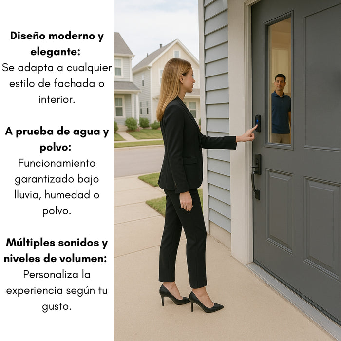 Timbre Inalambrico 300m Exterior Para Casa Impermeable