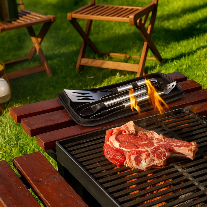 Set Parrillero Asado 7 Pcs Kit Accesorios Parrilla Barbacoa