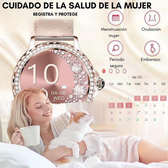 Reloj Inteligente Mujer Elegante Smartwatch Bluetooth Call