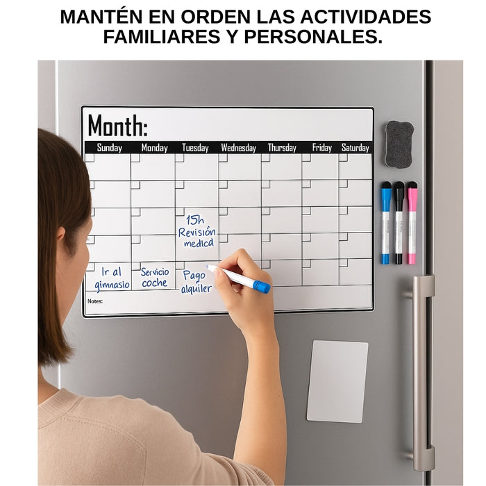 Pizarra Calendario Mensual Magnética Para Refrigerador