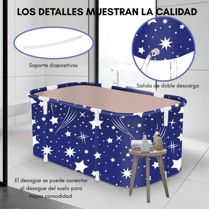 Bañera Plegable Portátil Adultos Y Niños Balde Spa 120×55cm
