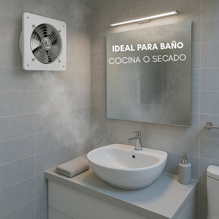 Extractor De Aire Industrial 6 Pulgadas 15cm 40w 50 Hz Velocidad Del Ventilador 2800 Rpm Pared Ventana Montable, Adecuado Para La Cocina, Baños, Cuartos De Baño, Habitaciones, Sala De Estar