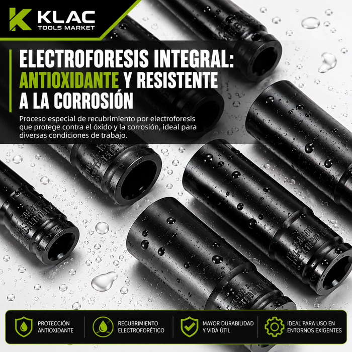 Set 20 PZS Juego De Dados Allen Llaves  de Vasos 1/2 Herramientas Mecánicas Klac Tools Market