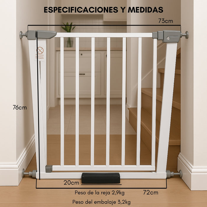 Reja Seguridad Escalera Puerta Barrera Ajustable Bebes Niños