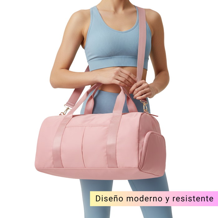 Bolso Deportivo Para Viaje Tela Impermeable Gym 20l - Rosa Pálido - Lisa
