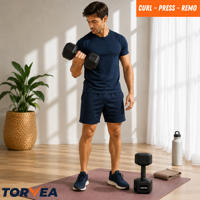 Set X2 Mancuerna Hexagonal 10 Kg C/u Pesas Fitness Gimnasio