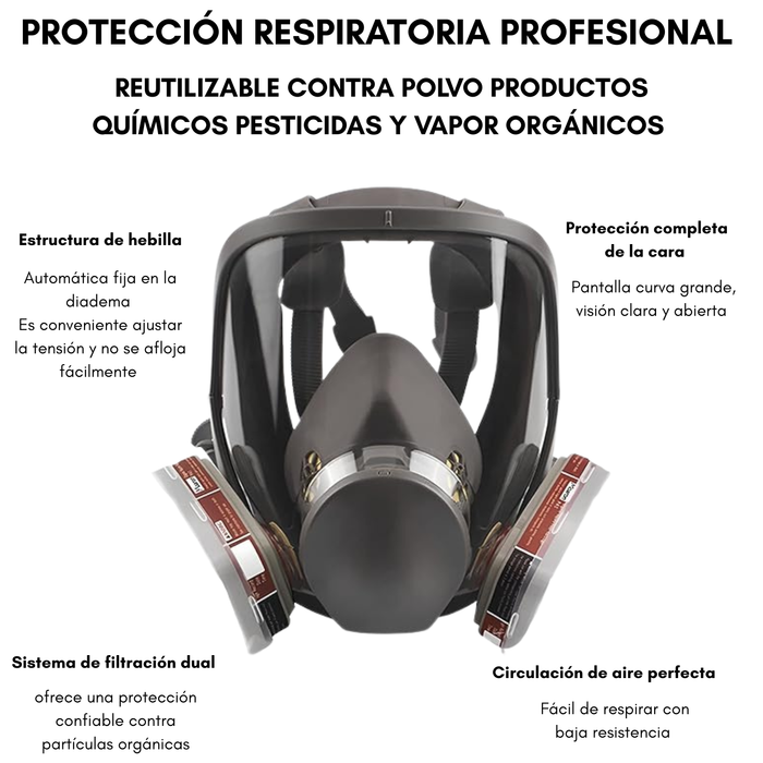 Mascara Gas Full Face 6800 + Filtros Respirador + Filtros U